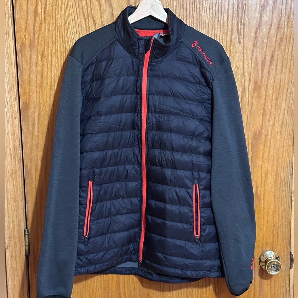 Free Country micro tech fleece full zip jacket sz XL black grey